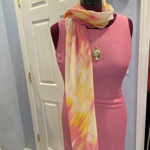 Ann Taylor Linen Blend‎ Dress Sleeveless Pink Career Casual Size 8